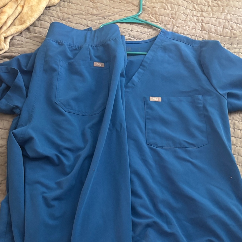 Figs Royal Blue Scrub Set